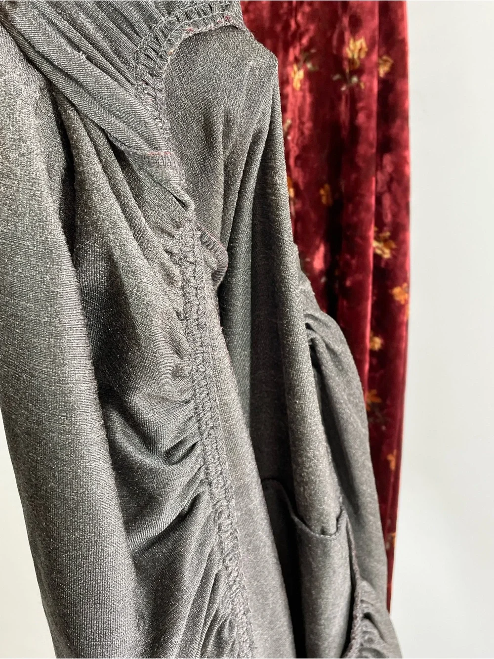 Lait Collection Velvet Floral Maxi Dress Cottagecore Whimsigoth Romantic Large - Picture 13 of 16